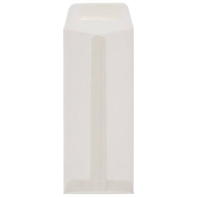 JAM Paper Open End #10 Currency Envelope, 4 1/8 x 9 1/2, Clear Translucent Vellum, 50/Pack (900828
