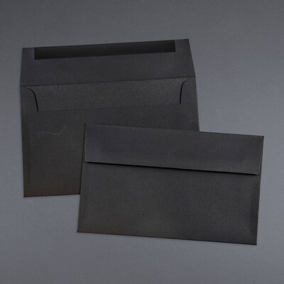 JAM Paper® A10 Invitation Envelopes, 6 x 9.5, Black Linen, 50/Pack (36168I)
