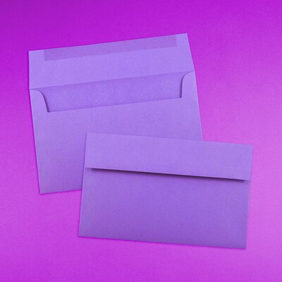 JAM Paper A10 Colored Invitation Envelopes, 6 x 9.5, Violet Purple Recycled, 50/Pack (28036I)