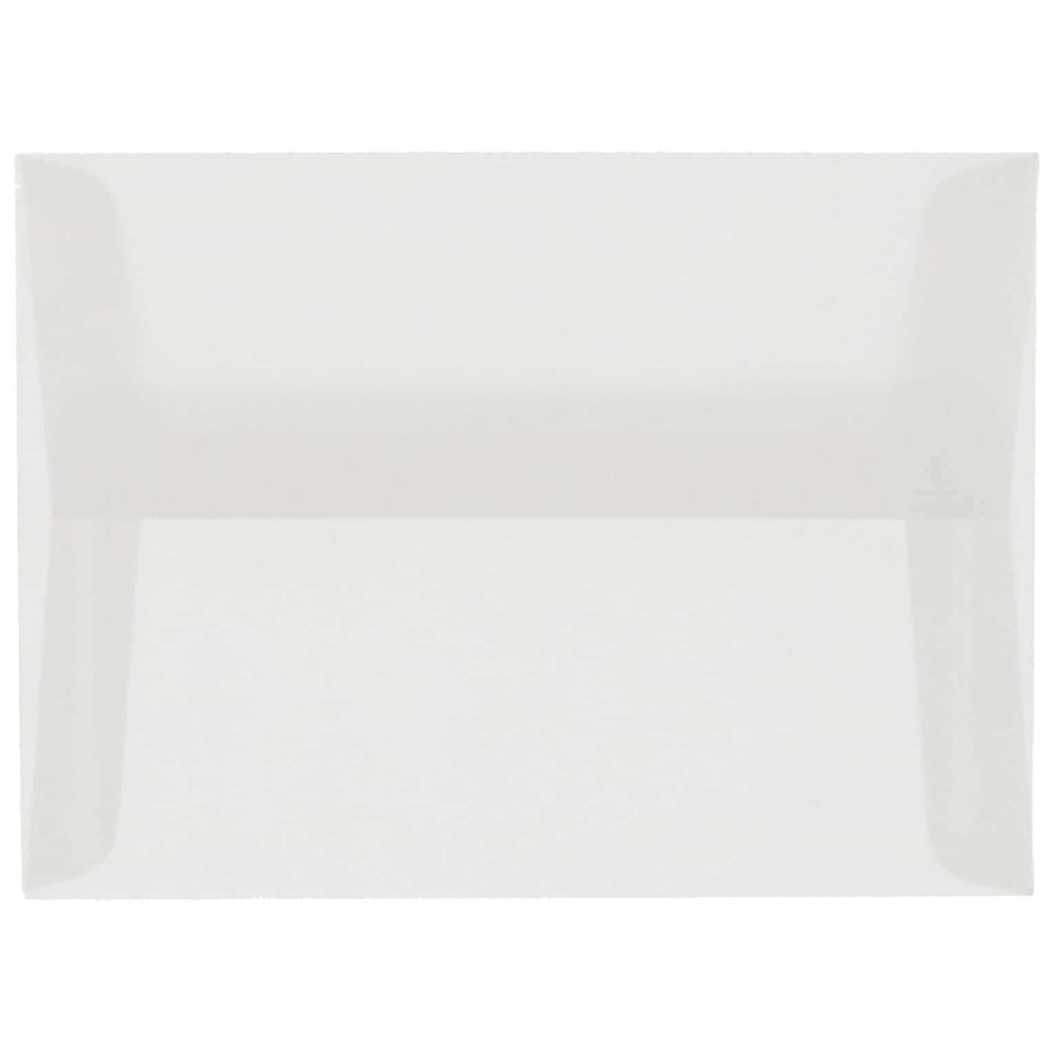 JAM Paper® A6 Translucent Vellum Invitation Envelopes, 4.75 x 6.5, Clear, Bulk 250/Box (13756H)