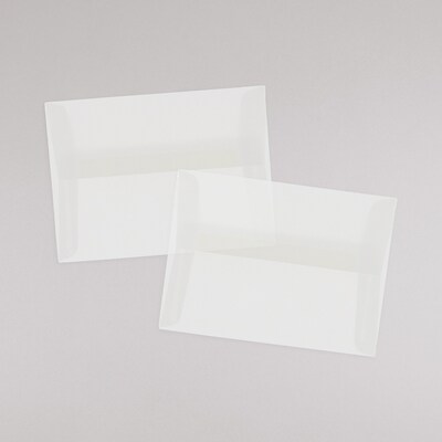 JAM Paper® A6 Translucent Vellum Invitation Envelopes, 4.75 x 6.5, Clear, Bulk 250/Box (13756H)