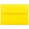 JAM Paper A2 Colored Invitation Envelopes, 4.375 x 5.75, Yellow Recycled, 50/Pack (15839I)
