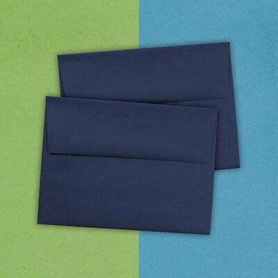 JAM Paper A6 Invitation Envelopes, 4.75 x 6.5, Navy Blue, 50/Pack (LEBA667I)