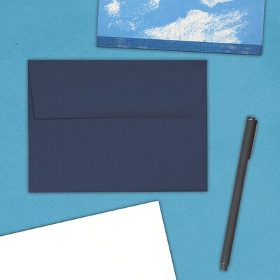 JAM Paper A6 Invitation Envelopes, 4.75 x 6.5, Navy Blue, 50/Pack (LEBA667I)