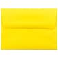 JAM Paper A2 Colored Invitation Envelopes, 4.375 x 5.75, Yellow Recycled, Bulk 250/Box (15839H)