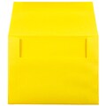 JAM Paper A2 Colored Invitation Envelopes, 4.375 x 5.75, Yellow Recycled, Bulk 250/Box (15839H)