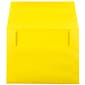 JAM Paper A2 Colored Invitation Envelopes, 4.375 x 5.75, Yellow Recycled, Bulk 250/Box (15839H)