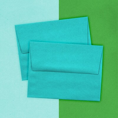 JAM Paper A2 Colored Invitation Envelopes, 4.375 x 5.75, Sea Blue Recycled, 50/Pack (70207I)