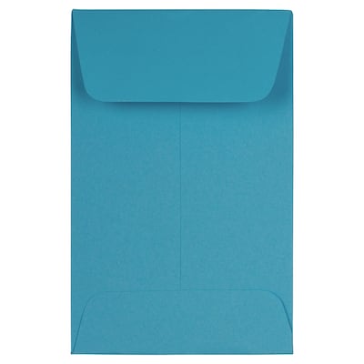 JAM Paper #1 Coin Business Colored Envelopes, 2.25 x 3.5, Blue Recycled, Bulk 500/Box (352727818H)