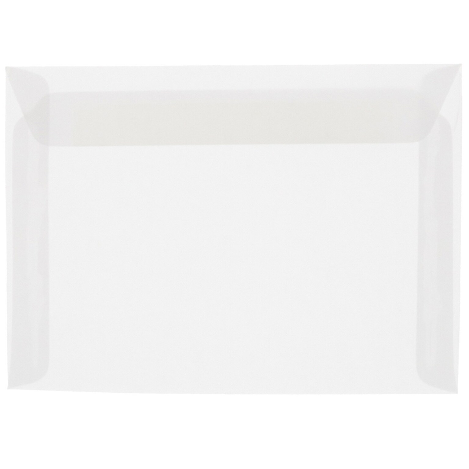 JAM Paper Booklet Envelope, 9 x 12, Clear Translucent, 50/Pack (2851371I)