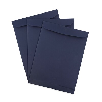 JAM Paper Open End Catalog Envelope, 9" x 12", Navy Blue, 50/Pack (51287431I)