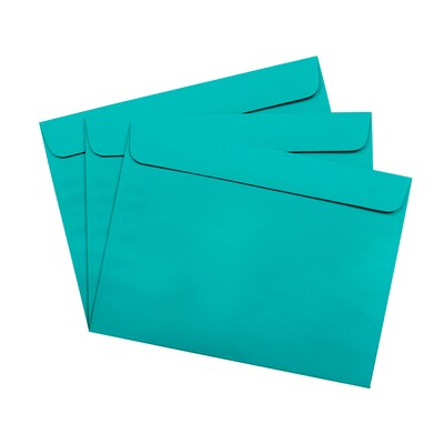 JAM Paper Booklet Envelope, 9" x 12", Sea Blue, 50/Pack (5156773I)