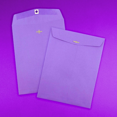JAM Paper 10 x 13 Open End Catalog Colored Envelopes with Clasp Closure, Violet Purple Recycled, 50/Pack (v0128182i)