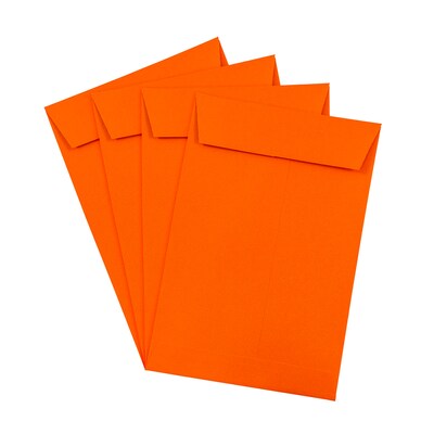 JAM Paper 6 x 9 Open End Catalog Colored Envelopes, Orange Recycled, 25/Pack (88129a)