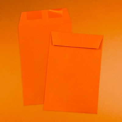 JAM Paper 6 x 9 Open End Catalog Colored Envelopes, Orange Recycled, 25/Pack (88129a)