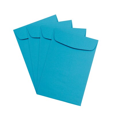 JAM Paper 6 x 9 Open End Catalog Colored Envelopes, Blue Recycled, 50/Pack (88087i)