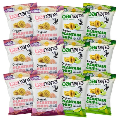 Barnana Himalayan Sea Salt and Lime Plantain Chips Variety Pack, 2 oz., 12 Bags/Pack (600-00227)