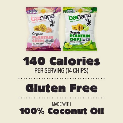 Barnana Himalayan Sea Salt and Lime Plantain Chips Variety Pack, 2 oz., 12 Bags/Pack (600-00227)