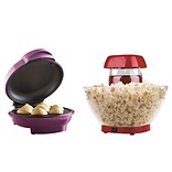 BRENTWOOD APPLIANCES Jumbo 24-Cup Hot-Air Popcorn Maker with Nonstick Electric Mini Cupcake Maker, R