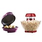 BRENTWOOD APPLIANCES Jumbo 24-Cup Hot-Air Popcorn Maker with Nonstick Electric Mini Cupcake Maker, Red / Purple (843631151792)