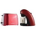 BRENTWOOD APPLIANCES 2-Slice Cool-Touch Toaster with Extra-Wide Slots with Single-Serve Coffee Maker, Red (843631151808)