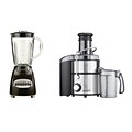 BRENTWOOD APPLIANCES 2-Speed Electric Juice Extractor with 42-Ounce Electric Blender, Black/Silver (843631151860)