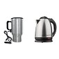 BRENTWOOD APPLIANCES 1.5-Liter Stainless Steel Cordless Electric Kettle with Heated Travel Mug & Ada