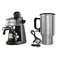 BRENTWOOD APPLIANCES 20-Ounce Espresso and Cappuccino Maker with Heated Travel Mug & Adapter, Black