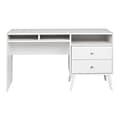 Prepac Milo 55 Desk with Side Storage and 2 Drawers, White (WEHR-1413-1)