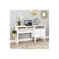 Prepac Milo 55 Desk with Side Storage and 2 Drawers, White (WEHR-1413-1)