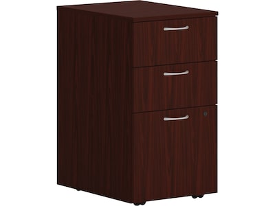 HON Mod 3-Drawer Mobile Vertical File Cabinet, Letter/Legal Size, Lockable, Traditional Mahogany (HO