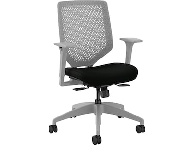 HON Solve Ergonomic Vinyl Swivel Task Chair, Black/Titanium (HSLVTMR.Y1.A.H.TI.UR10.NL.SB.TI)