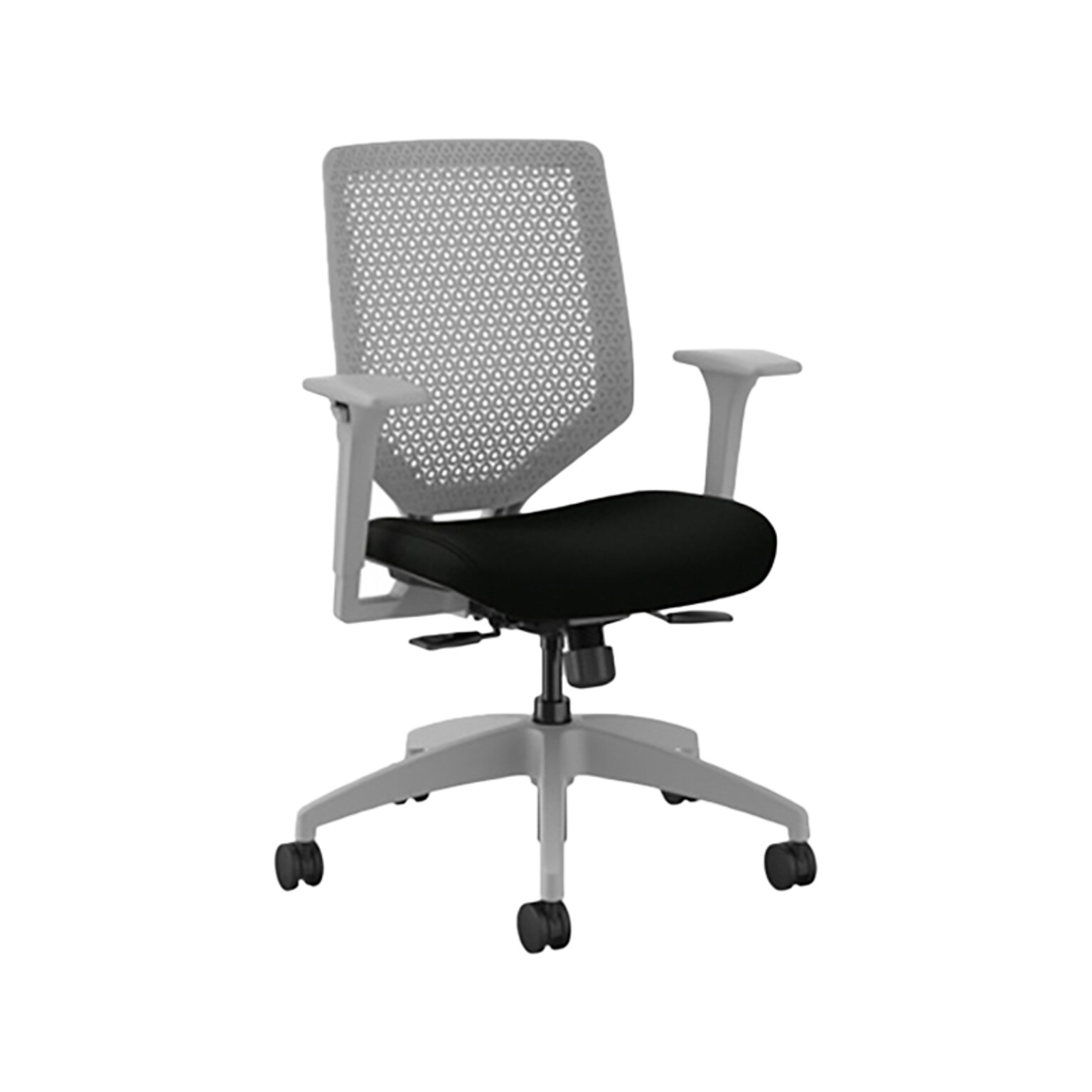 HON Solve Ergonomic Vinyl Swivel Task Chair, Black/Titanium (HSLVTMR.Y1.A.H.TI.UR10.NL.SB.TI)