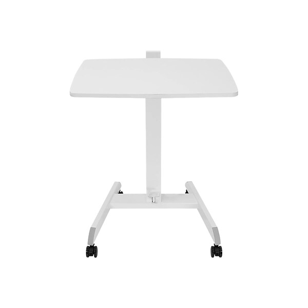Mount-It! Mixed Materials Mobile Presentation Cart, White (MI-7997)