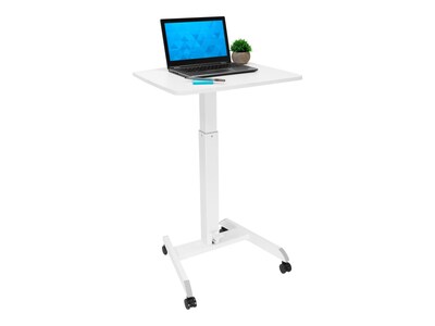 Mount-It! Mixed Materials Mobile Presentation Cart, White (MI-7997)