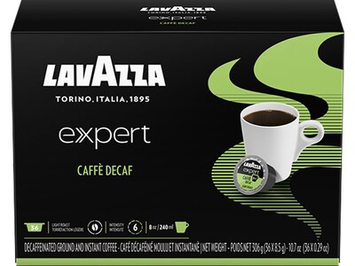 Lavazza Expert Caffe Decaf Decaf Coffee Capsules, Light Roast, 36/Box (1953001416)