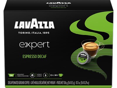 Lavazza Expert Espresso Decaf Coffee, Capsule, Medium Roast, 36/Box (1953001294)