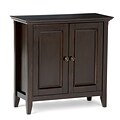Simpli Home Amherst Low Storage Cabinet in Dark Brown (AXCAMH-004)
