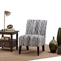 Simpli Home Woodford Accent Chair in Grey and White (AXCCHR-008-G)