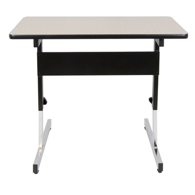 Studio Designs Adapta Square Activity Table, 36" x 22.25", Height Adjustable, Black and Spatter Gray (410381)