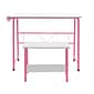 Studio Designs 35.5W Project Center Corner Table, Pink Frame and Spatter Gray Top (55125)