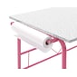 Studio Designs 35.5"W Project Center Corner Table, Pink Frame and Spatter Gray Top (55125)