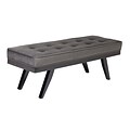 Studio Designs Home Parvise Upholstery Tufted Microfiber 51W Bench Dark Gray (70162)