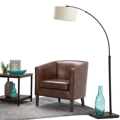 Simpli Home Mitchum Tub Chair in Distressed Brown (AXCTUB-009-DBR)