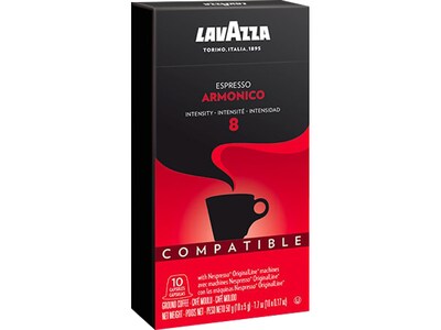 Lavazza Espresso Armonico Coffee, Nespresso Original Capsule, Dark Roast, 10/Box (1953000976)