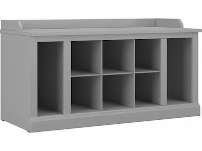 Bush Furniture Woodland 40W Shoe Storage Bench with Shelves, Cape Cod Gray (WDS240CG-03)