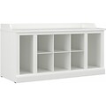 Bush Furniture Woodland 40W Shoe Storage Bench with Shelves, White Ash (WDS240WAS-03)