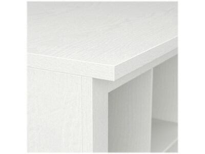 Bush Furniture Woodland 40W Shoe Storage Bench with Shelves, White Ash (WDS240WAS-03)