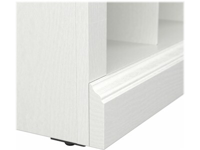 Bush Furniture Woodland 40W Shoe Storage Bench with Shelves, White Ash (WDS240WAS-03)