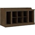 Bush Furniture Woodland 40W Shoe Storage Bench with Shelves, Ash Brown (WDS240ABR-03)